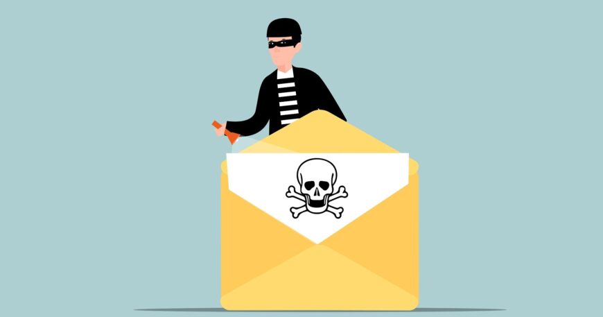 Free mail phishing scam vector